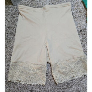 Flexees Beige Tummy Toner Thigh Shaper with Lace Size Small 1255